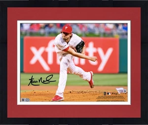 Framed Aaron Nola Philadelphia Phillies Signed 8" x 10" Throwing Photo - Picture 1 of 1