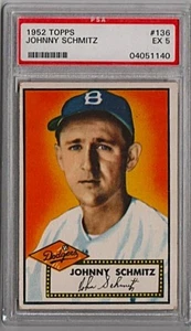 1952 Topps #136 - Johnny Schmitz DodgersCream Back - Picture 1 of 1