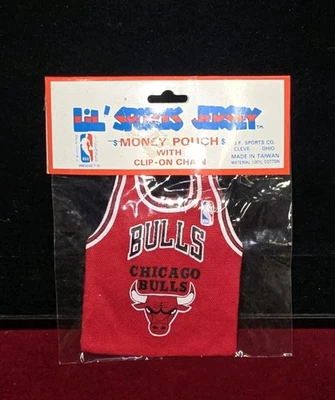 Chicago Bulls 1990's NBA Clip On Money Card Pouch Mini Jersey Sealed In Package  - Image 1 of 4