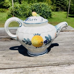 Ceramica Vintage Teekanne Arabesco Design Made In Italy handbemalt signiert - Bild 1 von 18