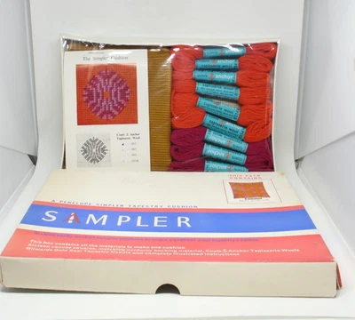 Penelope Tapestry Cushion Cover Kit 1960s New Sealed Camelot 12.5 x 13.5in retro - Image 1 of 4