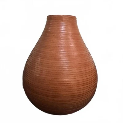 Vaso de couro sintético envolto em espiral caixa e barril 9 x 6 - Imagem 1 de 4