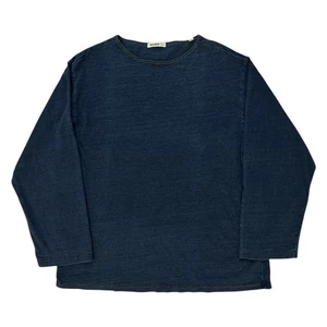 Camisa Buck Mason Indigo-Dip Yuma Henley Manga Larga 70% Algodón 30% Cáñamo Hombres L - Imagen 1 de 8