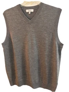 TurnBury extra feine Marinowolle Pullover Weste Herren V-Ausschnitt Pullover Large grau - Bild 1 von 9
