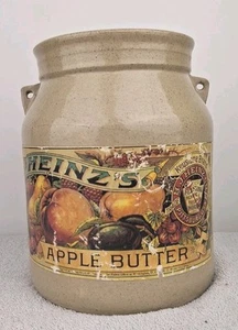 H J Heinz Apple Butter Stoneware Crock NO Lid OR HANDLE 1972 Signed *Read* - Picture 1 of 11