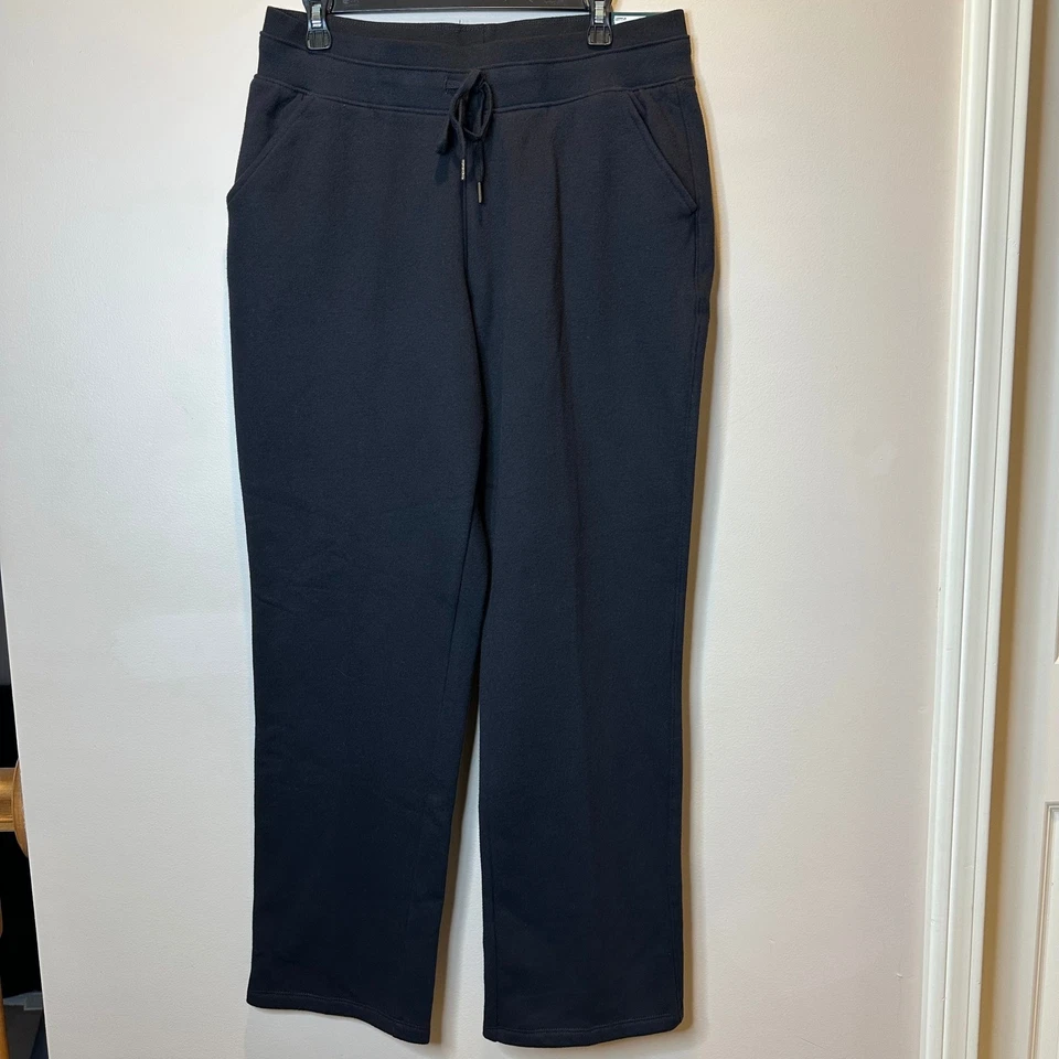 TEK GEAR женщин ультрамягкий флис бегун спортивные штаны размер большой черный прямой ноги - Изображение 1 из 4