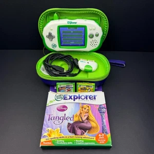 LeapFrog Leapster Explorer Learning System Green w/ Case, 3 Games, Camera, & USB - Picture 1 of 16