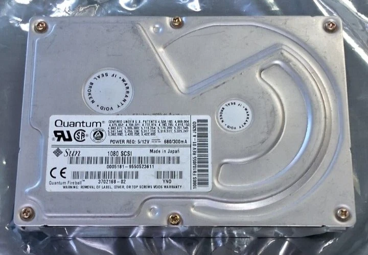 Oracle/Sun (370-2168) 1.05GB 5.4K 80Pin SCSI 3.5" HDD (Quantum Fireball 1080S) - Image 1 of 1