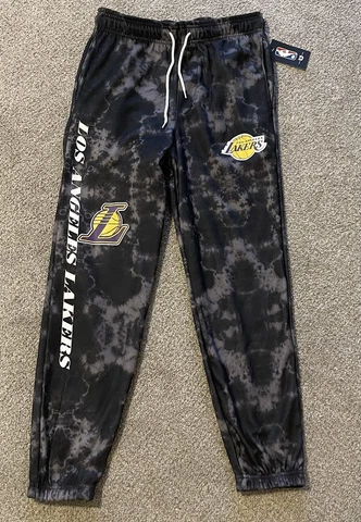 NBA Los Angeles Lakers Warm-Up Jogging Pants (VFMB774F) Black/Gray Size Small S Cover