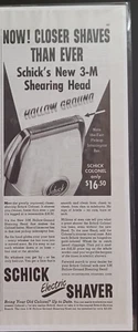 Afeitadora eléctrica Schick 1948 anuncio impreso vintage años 40 ahora afeitado más cerca que nunca - Imagen 1 de 1