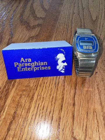 RARE NOTRE DAME FOOTBALL COACH ARA PARSEGHIAN ENTERPRISES BUSINESS CARD & WATCH Cover