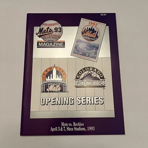 1993 NY Mets vs Colorado Rockies Opening Series Program Shea Stadium - Picture 1 of 7