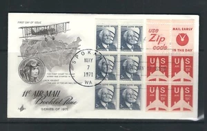 USA SC # 1280c Wright Booklet pane of 6 And C78a Pane Of 2+2 Labels . Artcraft - Picture 1 of 1