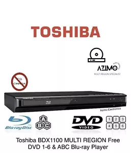 Toshiba BDX1100 MULTI REGION Free DVD 1-6 & ABC Blu-ray Player 12-mnths c - Picture 1 of 9
