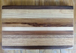 Tabla de cortar pan americano artesanal roble nogal, olmo, nogal, arce 13x8x1 - Imagen 1 de 8