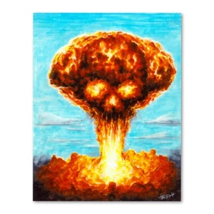 Póster de calavera bomba nuclear firmado impresión arte de pared 11x14 sin marco - Imagen 1 de 4