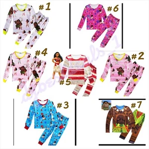 New Kids Long Sleeve Clothing Set Cartoon Maui Pajamas light weight 4T-10 - Picture 1 of 9