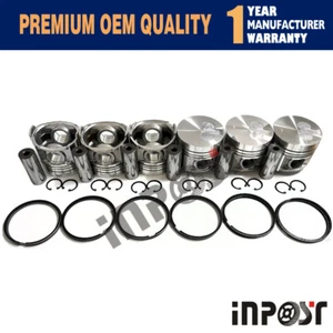 6 set TD42 TD42T STD Piston with ring for Nissan Engine Patrol Y60 Year 1995 - Picture 1 of 4