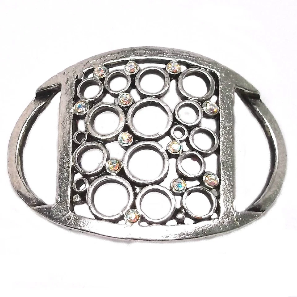 Oval Sparkle Slide for 3/4" Bracelet Sterling Plated J7085-00 by Silver Creek  - Image 1 of 1