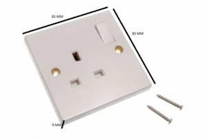 Toma De Corriente Eléctrica De Pared Simple De 13 Amperios Conmutada 1 Gang - Imagen 1 de 1