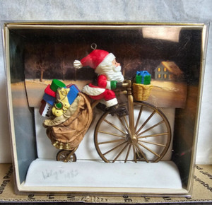 New ListingVintage Hallmark Cycling Santa Christmas Ornament 1982 In Box