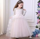 Lace Wedding Flower Girl Dress Blush Pink  Party Prom Princess Pageant Dress