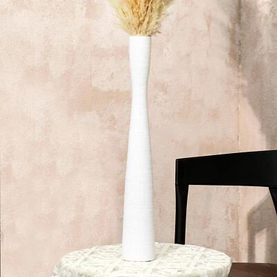 20'' Tall White Floor Vases Ceramic Skinny Long Vase for Pampas Grass Modern ... - Image 1 of 4