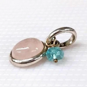 TOUS Authentic Silver Tiny Oval 10mm x 8mm Pendant Pink Quartz Apatite SV925 - Picture 1 of 3