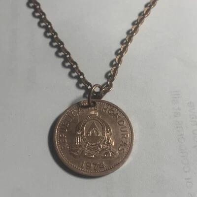 Colgante moneda de 2 centavos Honduras 1974. Acuñado solo un año. Gran regalo 🎁 Foto 1 de 4