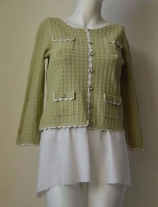 Frost Neu mit Etikett Seidenmischung Damen Pullover Pulli Herbstgrün Gr. L  - Bild 1 von 4