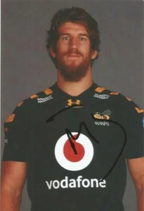 WASPS RUGBY UNION: MICHAEL LE BOURGEOIS SIGNED 6x4 PORTRAIT PHOTO+COA - Picture 1 of 1
