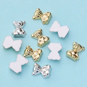 20 Pcs Metallic Flatback Resin Cartoon Bear 21mm Cabochons Flatback Charms - Picture 1 of 10