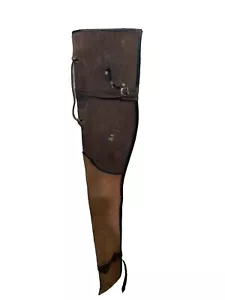 36" Hunter Equestrian Leather Rifle Saddle Bag Brown - Picture 1 of 10