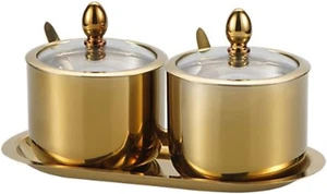 2 Pcs Stainless Steel Seasoning Box,Spice Pot Seasoning Bottle Salt Pepper Sugar - Picture 1 of 6
