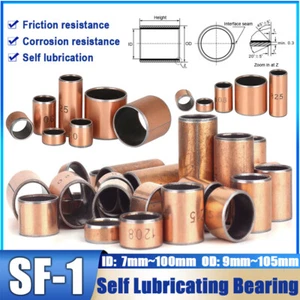 SF-1 ID 7mm to 100mm Self Lubricating Composite Bearing Bushing Sleeve Brand New - Picture 1 of 265