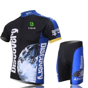 Discovery Channel Cycling Kit Men's Biking Jersey and Padded (Bib) Shorts Set - Picture 1 of 9