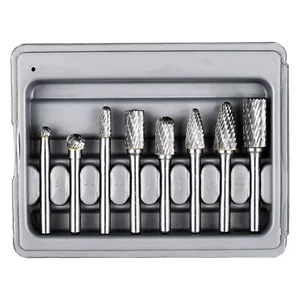 8Pcs Double Cut Tungsten Steel Carbide Rotary Burrs 1/4'' Shank Die Grinder Bit - Picture 1 of 4