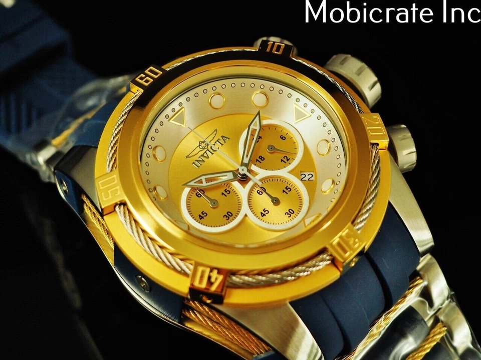 Invicta Men s 37198 Bolt Quartz Chronograph Gold Silver Dial Watch