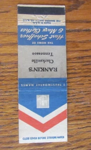 RANKIN'S STORE MATCHBOOK COVER: CLARKSVILLE, TENNESSEE 1950s MATCHCOVER -A23 - Picture 1 of 1