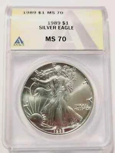 1989 P Silver Eagles ANACS MS-70 - SILVER EAGLE - Picture 1 of 2