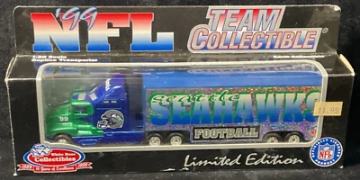 Seattle Seahawks White Rose Collectibles 1999 NFL Tractor Trailer Toy Vehicle - Image 1 of 4