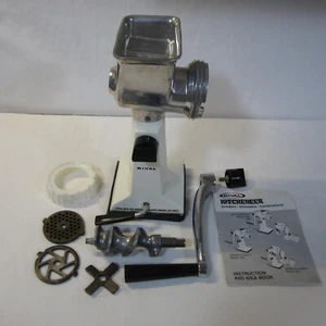 Vintage Rival Kitcheneer Grind-O-Mat Model 303 Two Blades and Instructions White - Picture 1 of 10
