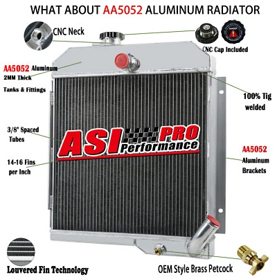 Radiador de alumínio 3 fileiras ajuste 1965-1971 1967 Jeep CJ5 CJ6 DJ5 DJ6 Buick 225 V6 MT - Imagem 1 de 4