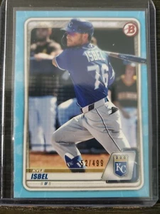 2020 Bowman Draft Base Paper Sky Blue #499 #BD-182 KYLE ISBEL ROYALS ROOKIE 5 - Picture 1 of 2