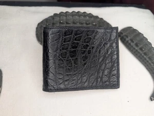 Wild Alligator Bi fold Wallet croc gator swamp leather hide Credit Hipster NV4 - Picture 1 of 17