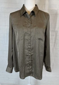 Gap Damen M Button Down Khaki Dunkel Olivgrün Bluse Top Klassisch Y2K Taschen - Bild 1 von 14