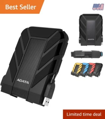 Hard Drive External Waterproof Shockproof Dustproof Rugged USB 3.1 Portable 1TB - Image 1 of 4