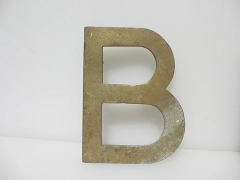 Vintage Brass Shop Letter Initial Sign Plaque Letter "B" Antique Old 6.25"H Cover