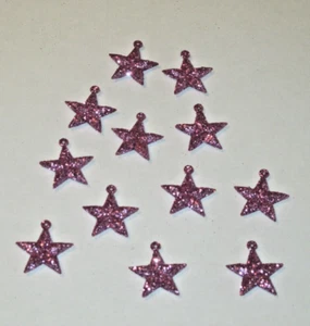 Micro Ornamenti Stella Rosa Natale 25mm per Decorazioni Miniature, 12 Totale - Foto 1 di 2
