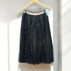 🌻NEW w/tags Cat & Jack Black Tulle Skirt with Gold Shimmer Tutu Size XL 14/16 - Picture 1 of 9